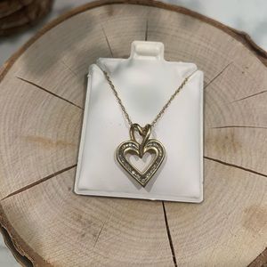Diamond heart pendant necklace 10k